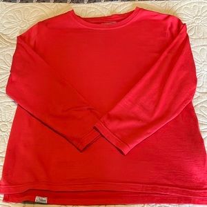 3/4 Length sleeve size Medium red merino wool shirt by Chrome.